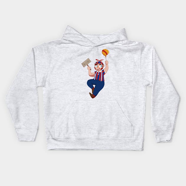 Balloon Boy Transparent Kids Hoodie by spaceagebarbie